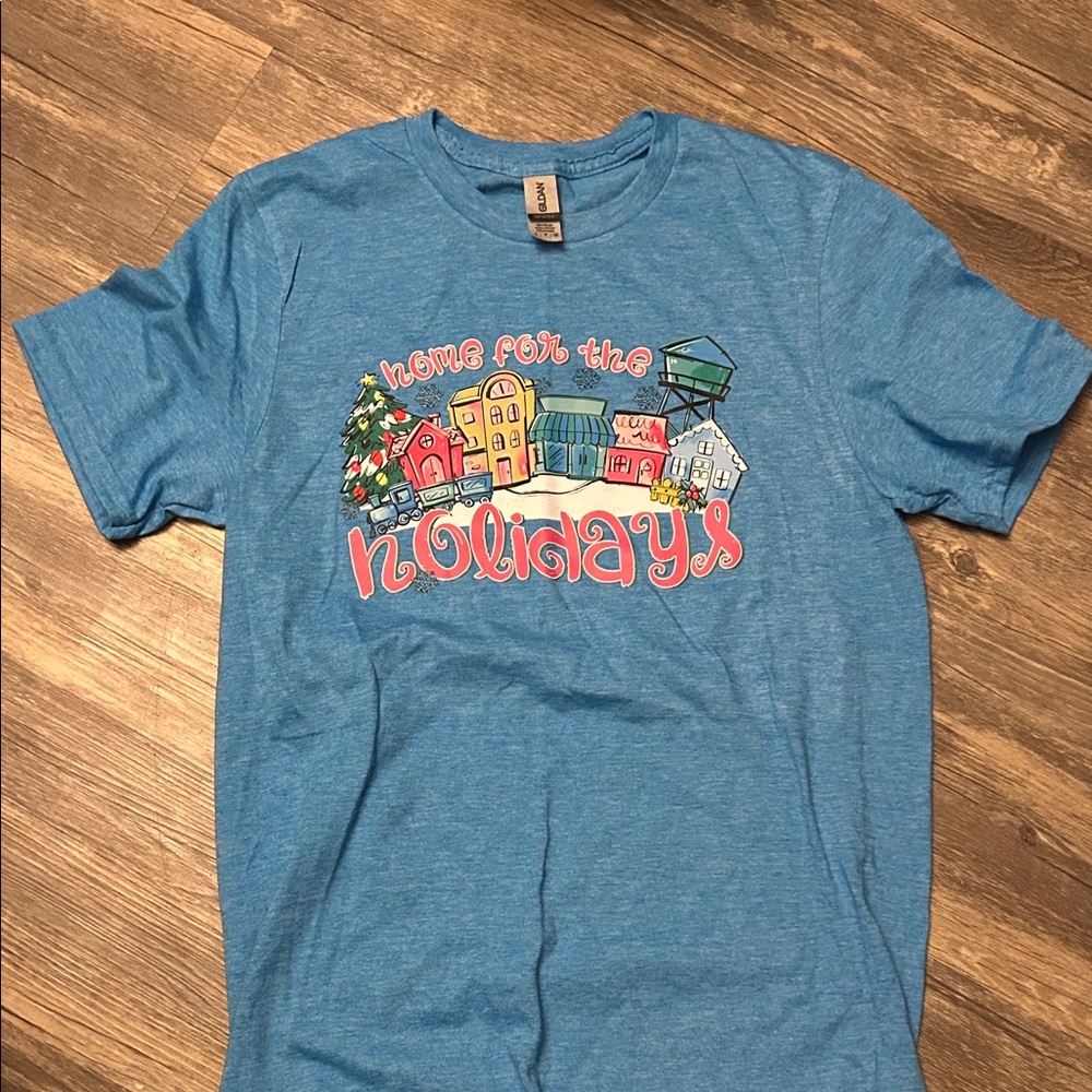 Blue Holiday Graphic women’s T-Shirt